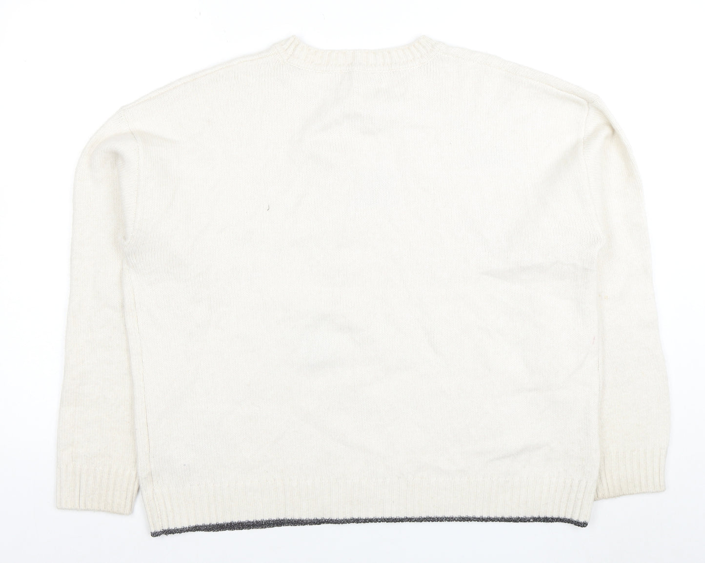 Marks and Spencer Women’s Ivory Wool Blend Star Jumper XL
