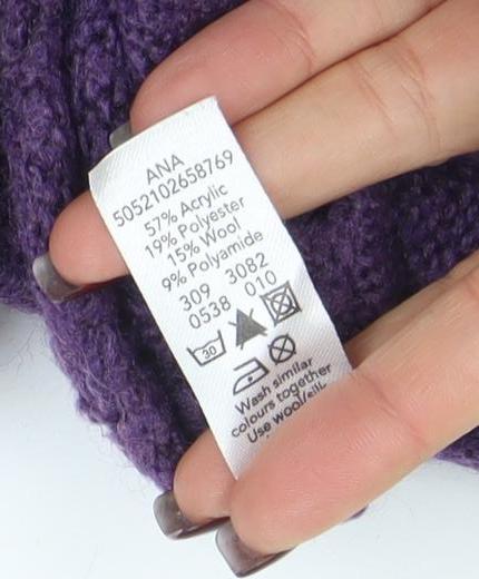 George Women Purple Open Knit Long Sleeve Cardigan Size 10