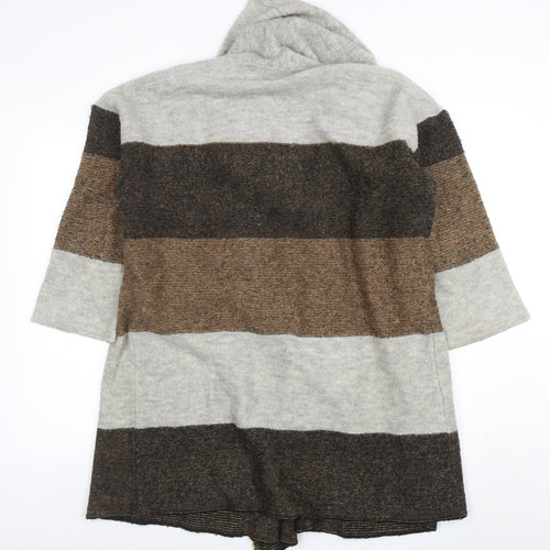 Marks and Spencer Women’s Brown Striped Hooded Cardigan Size S