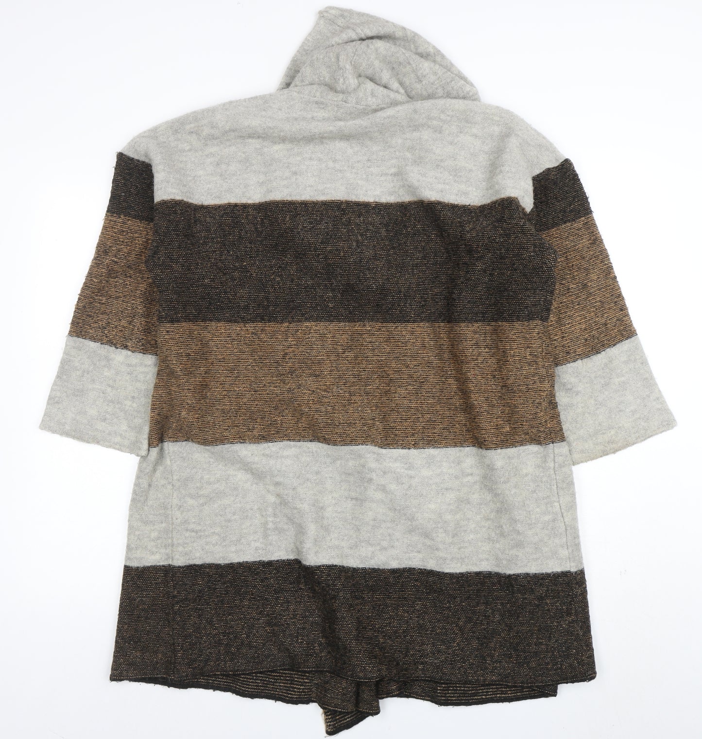 Marks and Spencer Women’s Brown Striped Hooded Cardigan Size S