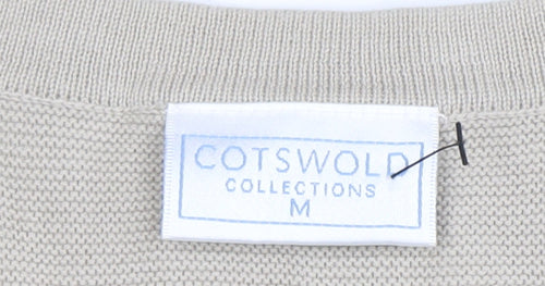 Cotswold Collections Women’s Beige Striped Cotton Short Sleeve Knit Top M