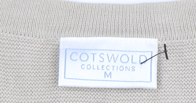 Cotswold Collections Women’s Beige Striped Cotton Short Sleeve Knit Top M