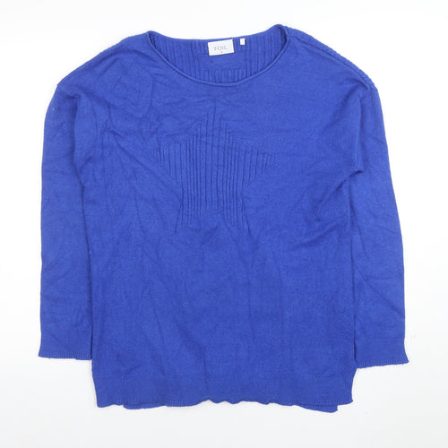 FOIL Women Blue M Pullover Jumper with Star Detail