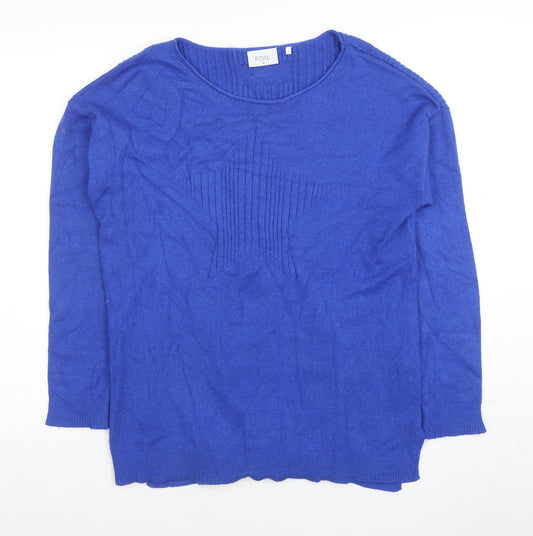 FOIL Women Blue M Pullover Jumper with Star Detail