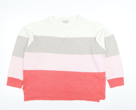 Nutmeg Women’s Multicoloured Striped Crew Neck Pullover Jumper Size 18