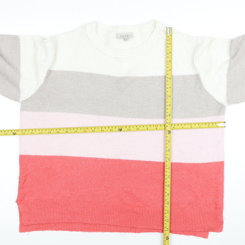 Nutmeg Women’s Multicoloured Striped Crew Neck Pullover Jumper Size 18