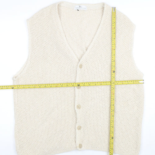 Marks and Spencer Women Beige Knit Sleeveless V-Neck Vest S