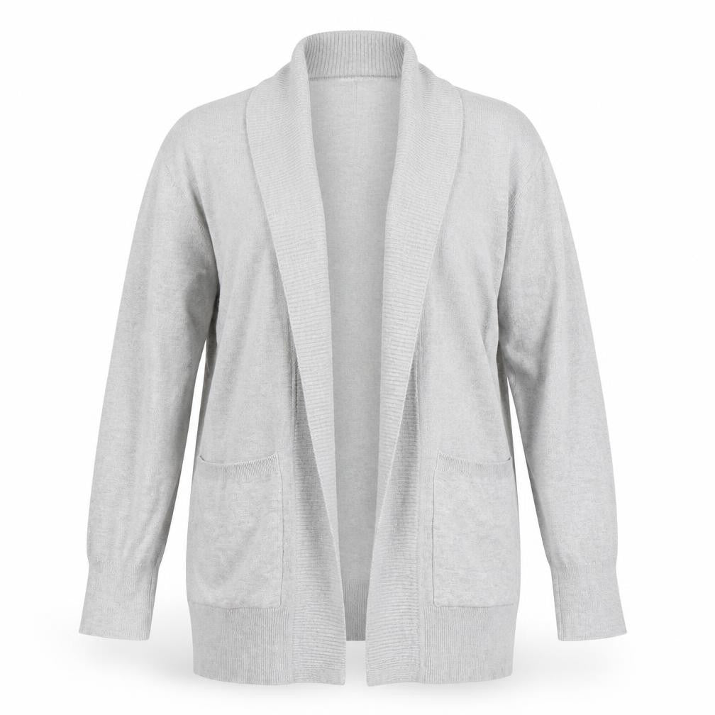 Marks and Spencer Women Grey Long Sleeve Open Cardigan M Viscose Blend