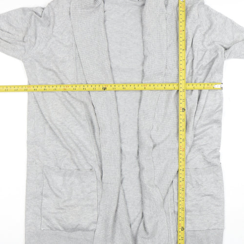 Marks and Spencer Women Grey Long Sleeve Open Cardigan M Viscose Blend
