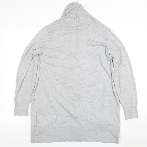 Marks and Spencer Women Grey Long Sleeve Open Cardigan M Viscose Blend