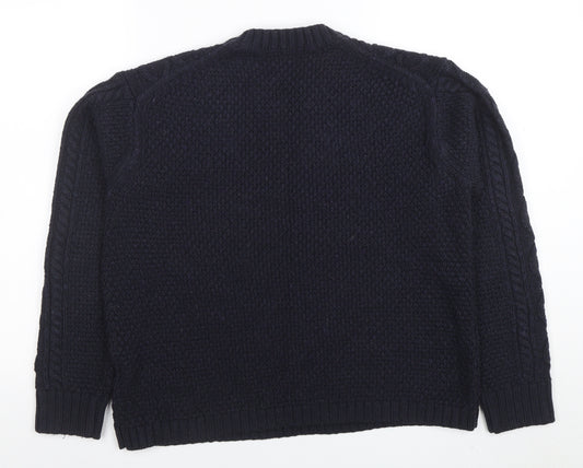 UNIQLO Women’s Black Chunky Cable-Knit Wool Blend Jumper L