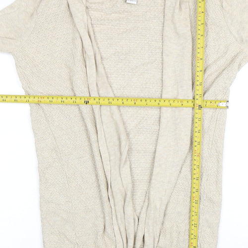 Max Studio Women's Beige XS Lightweight Open Knit Cardigan