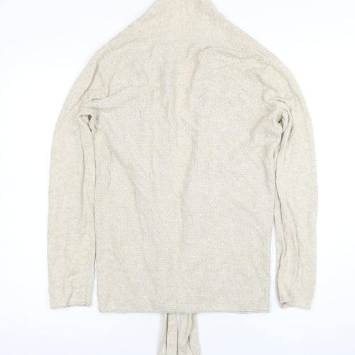 Max Studio Women's Beige XS Lightweight Open Knit Cardigan