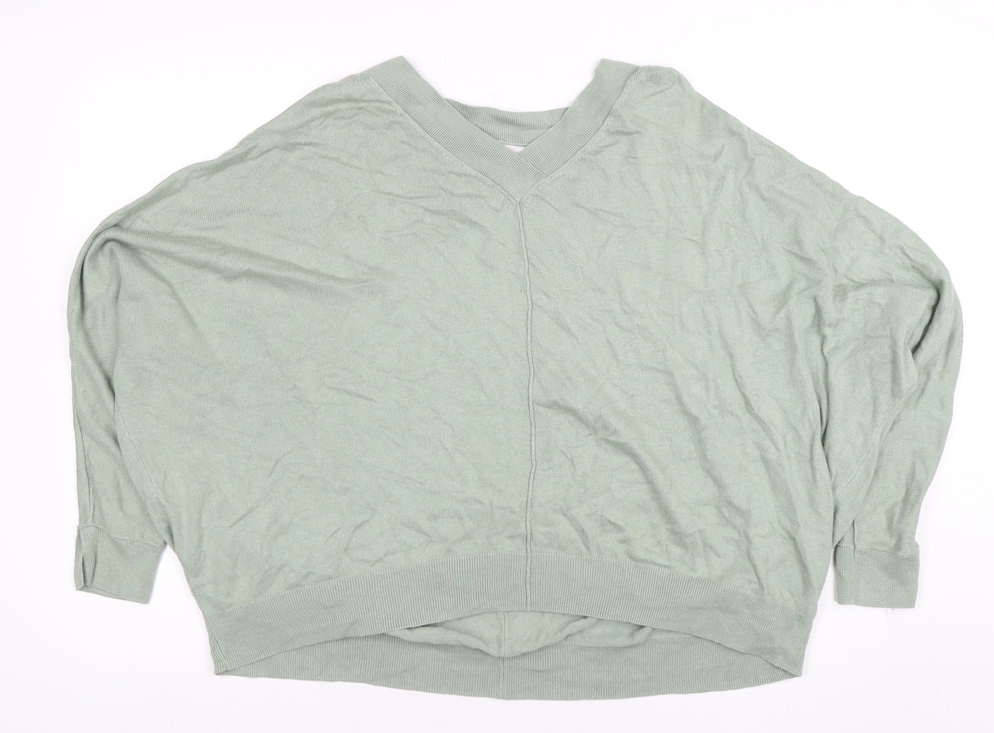 Next Women’s Green V-Neck Batwing Knit Top Size 14