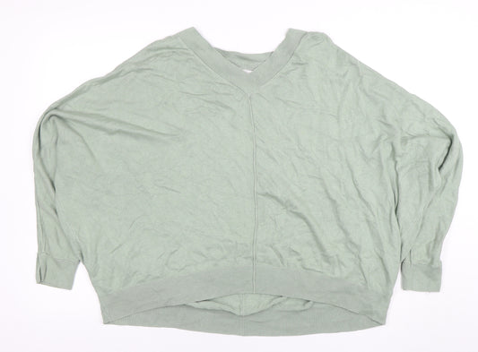 Next Women’s Green V-Neck Batwing Knit Top Size 14