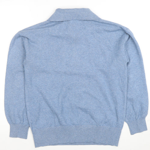 Marks and Spencer Womens Blue Collared Pullover Jumper Size S