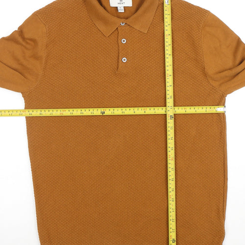 Next Men's Brown Collared Long Sleeve Pullover Jumper M
