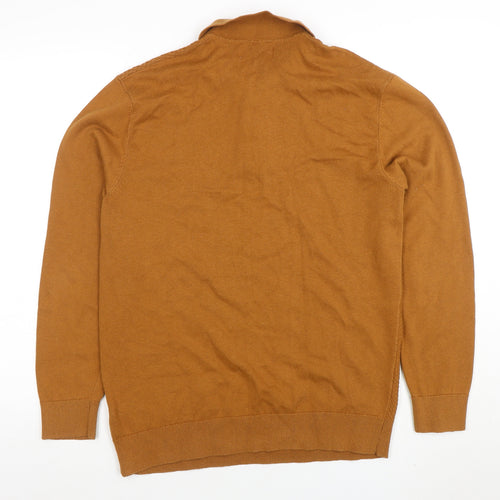Next Men's Brown Collared Long Sleeve Pullover Jumper M