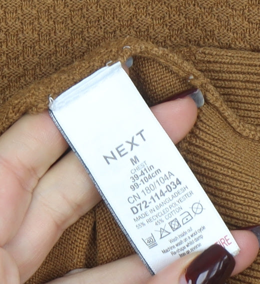 Next Men's Brown Collared Long Sleeve Pullover Jumper M