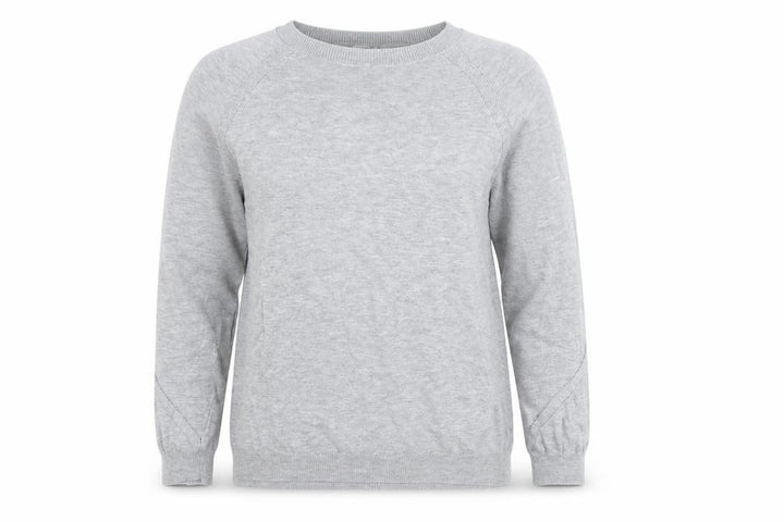 Mango Womens Grey Cotton Blend Crew Neck Jumper Size M