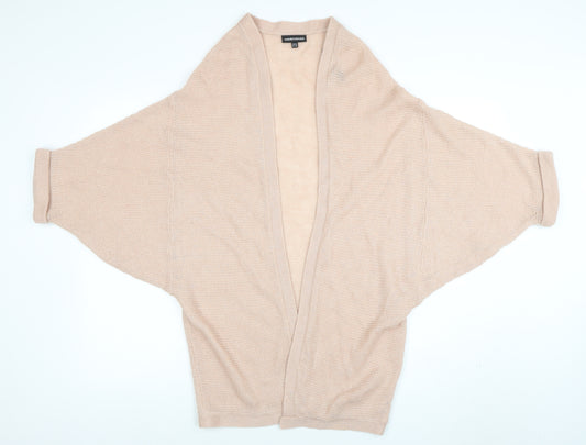 Warehouse Women’s Beige Mohair-Blend Open-Knit Relaxed Cardigan Size 12