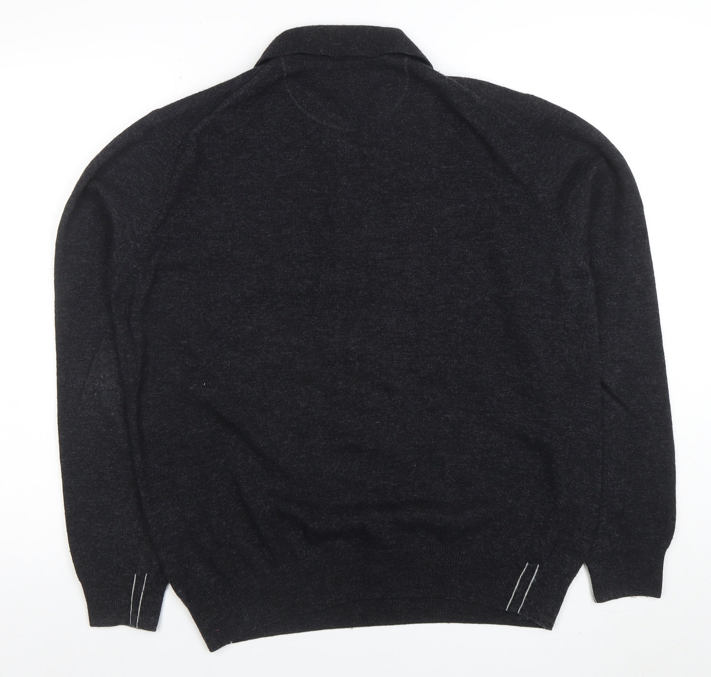 Marlboro Classics Men's Black Wool Long Sleeve Polo L