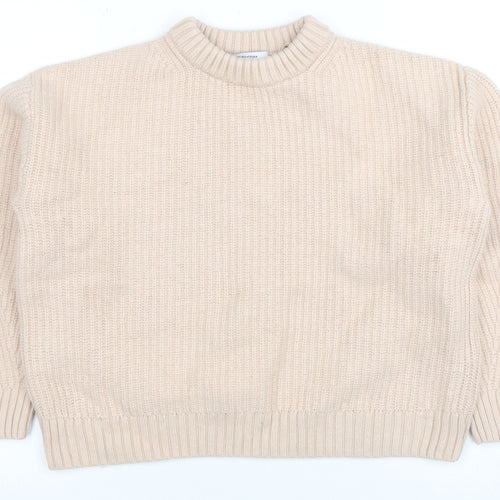 & Other Stories Women Beige Wool Cotton Knit Jumper Size S Crew Neck