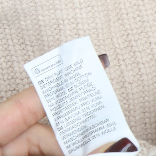 & Other Stories Women Beige Wool Cotton Knit Jumper Size S Crew Neck
