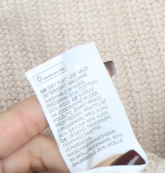 & Other Stories Women Beige Wool Cotton Knit Jumper Size S Crew Neck