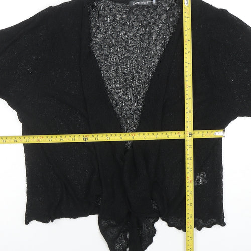 Bonmarché Women’s Black Open Knit 3/4 Sleeve Cardigan L