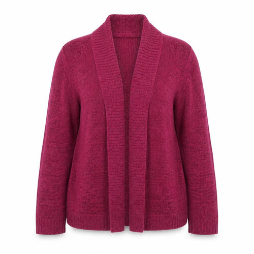 Marks and Spencer Women Pink Size 14 Chunky Knit Open Cardigan