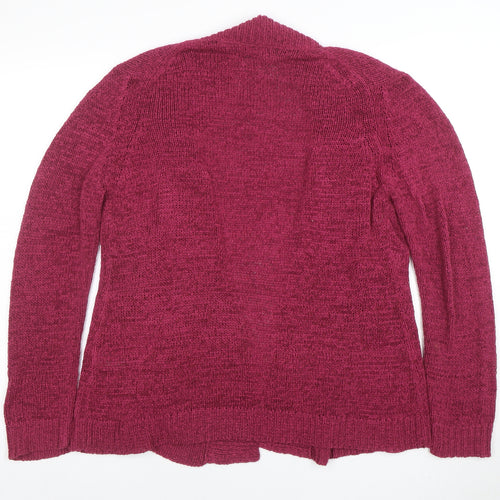 Marks and Spencer Women Pink Size 14 Chunky Knit Open Cardigan