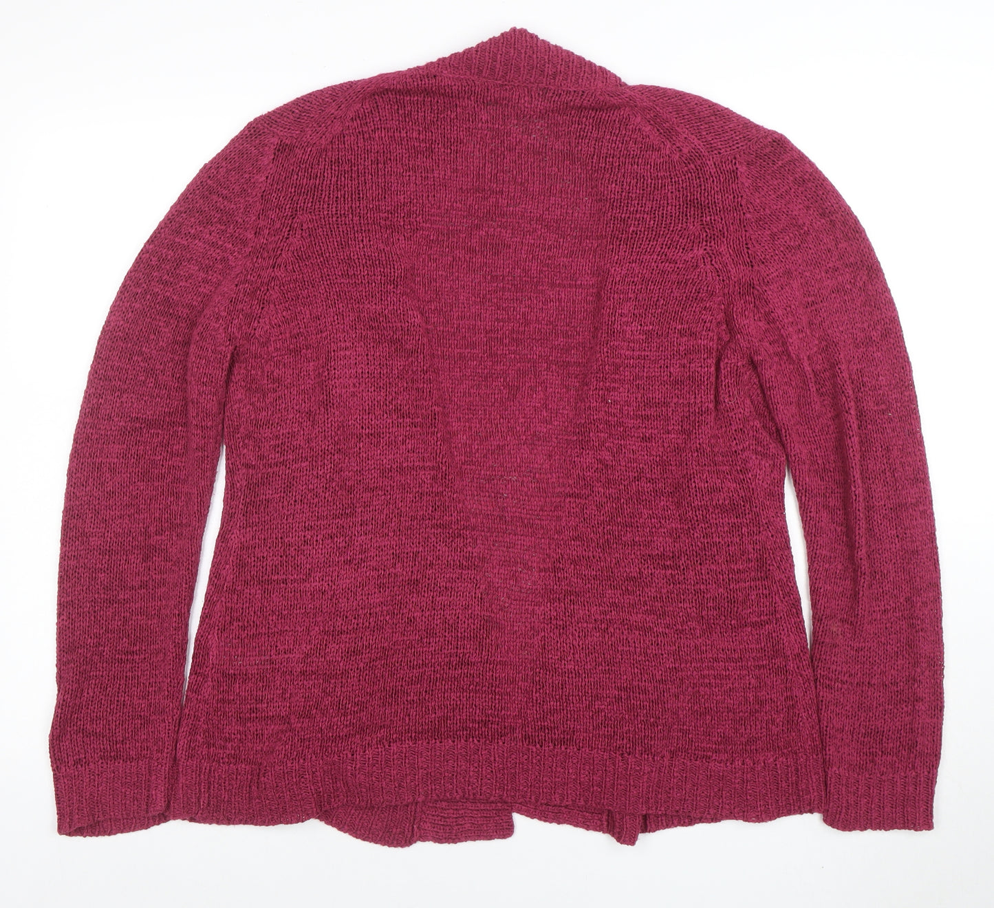 Marks and Spencer Women Pink Size 14 Chunky Knit Open Cardigan