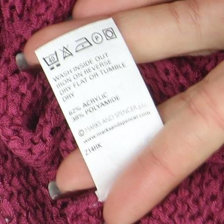Marks and Spencer Women Pink Size 14 Chunky Knit Open Cardigan