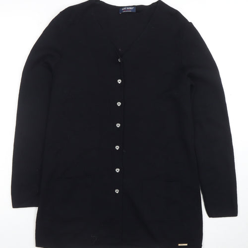 Saint James Womens Black Pure Wool Long Sleeve Cardigan XXS