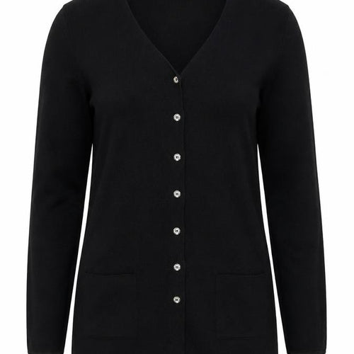 Saint James Womens Black Pure Wool Long Sleeve Cardigan XXS