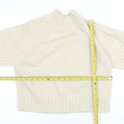 Friends Like These Women Ivory Mock Neck Ribbed Knit Jumper Size 10