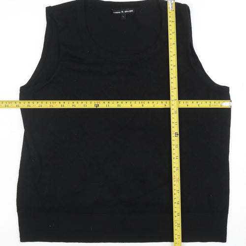 Cable & Gauge Women's Black Knit Tank Top Size L Sleeveless Scoop Neck