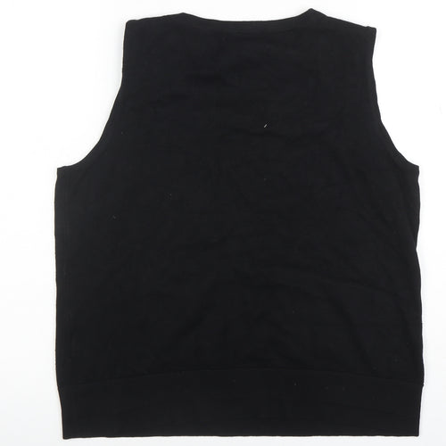 Cable & Gauge Women's Black Knit Tank Top Size L Sleeveless Scoop Neck