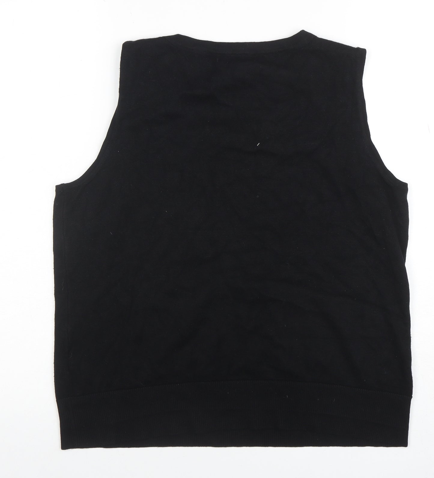 Cable & Gauge Women's Black Knit Tank Top Size L Sleeveless Scoop Neck