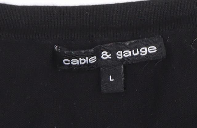 Cable & Gauge Women's Black Knit Tank Top Size L Sleeveless Scoop Neck