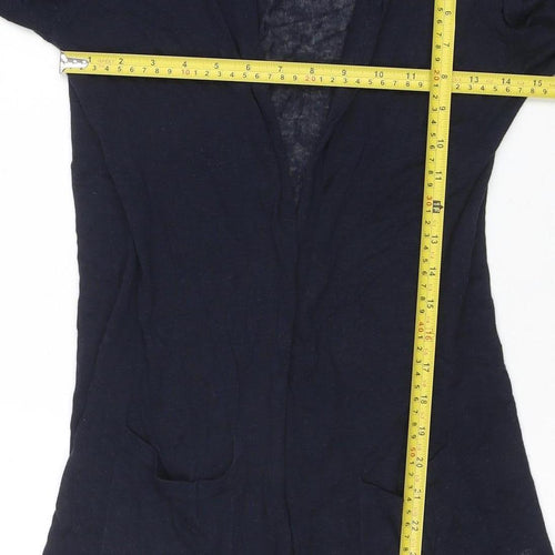 Cynthia Rowley Women's Navy Hooded Linen Blend Cardigan XS