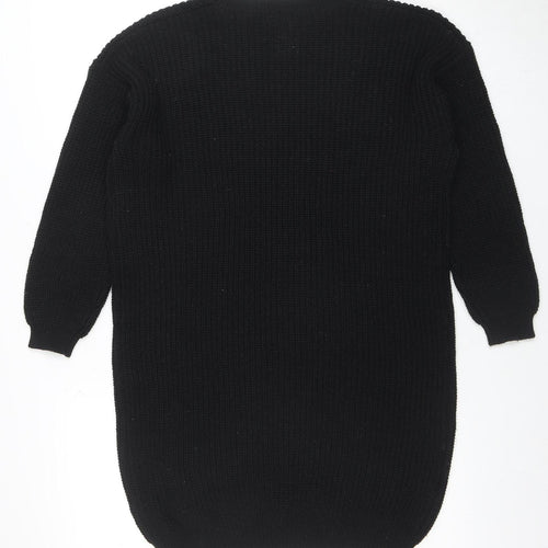 Boohoo Womens Black Knit Long Sleeve Pullover Jumper Size M