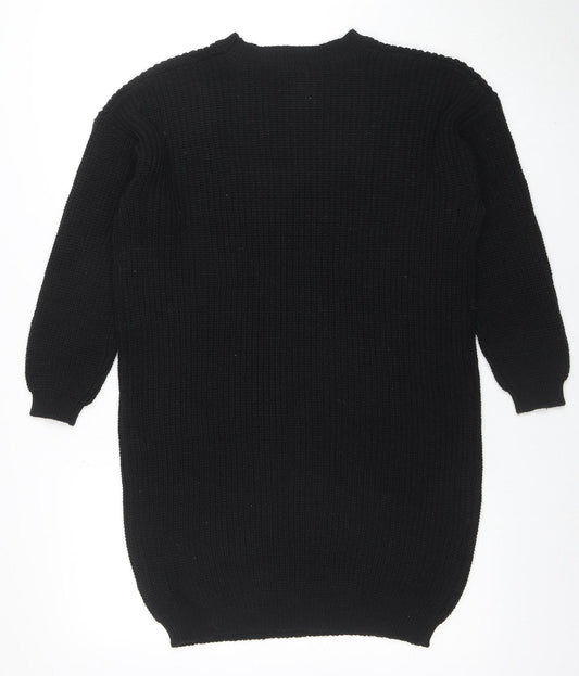 Boohoo Womens Black Knit Long Sleeve Pullover Jumper Size M