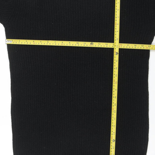 Boohoo Womens Black Knit Long Sleeve Pullover Jumper Size M