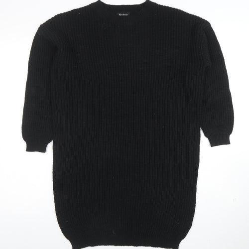 Boohoo Womens Black Knit Long Sleeve Pullover Jumper Size M