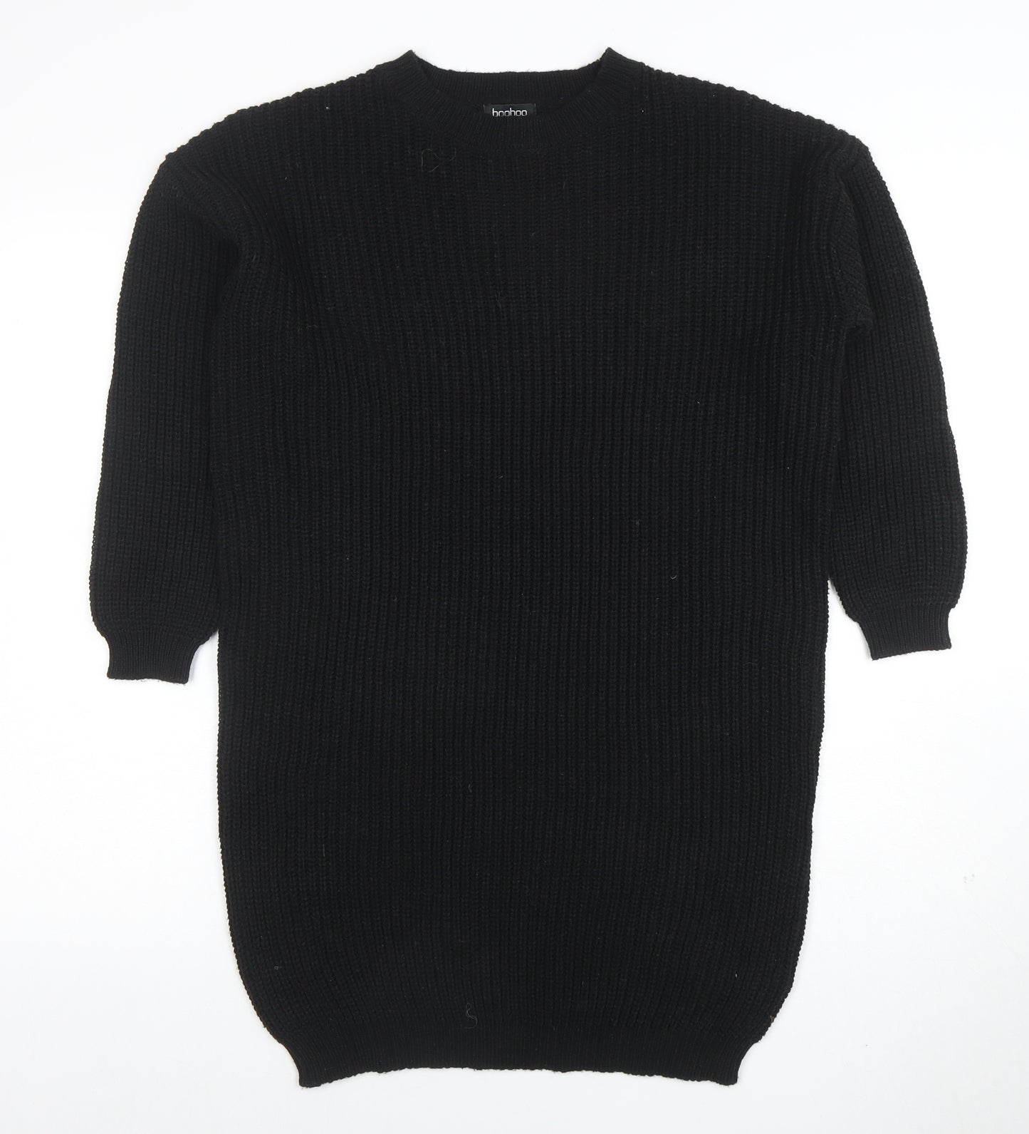 Boohoo Womens Black Knit Long Sleeve Pullover Jumper Size M
