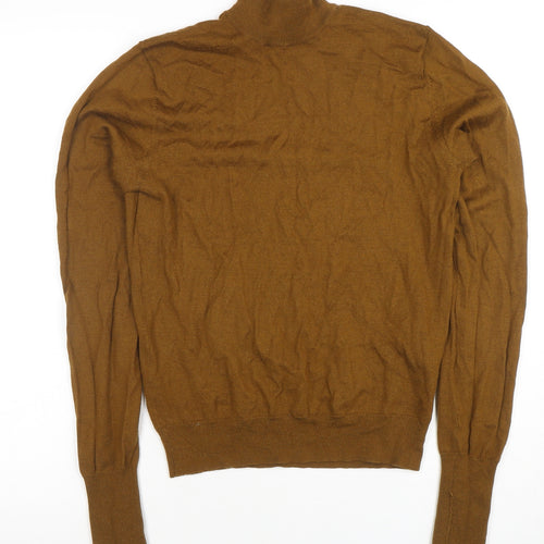 Plectrum by Ben Sherman Brown Merino Wool Mix Roll Neck Jumper S