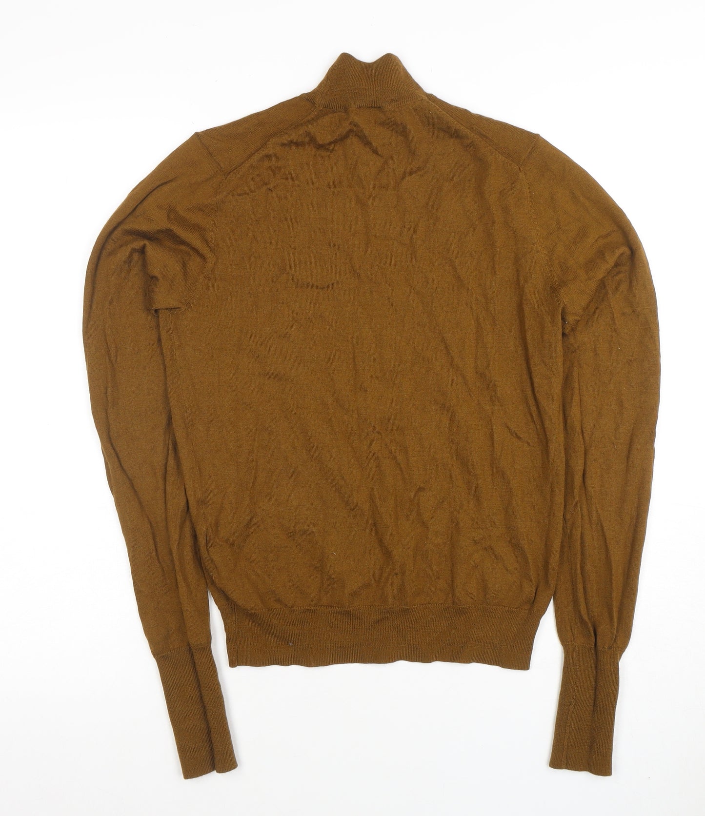 Plectrum by Ben Sherman Brown Merino Wool Mix Roll Neck Jumper S