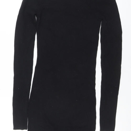 Next Women’s Black Roll Neck Bodycon Knit Dress Size 8